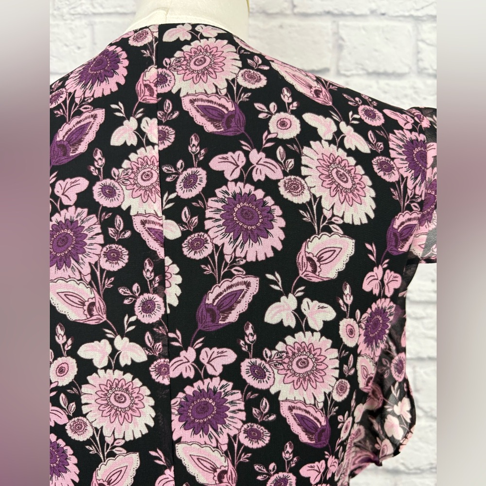 Rebecca Minkoff Flossie Floral Flutter Sleeve Wrap Dress Size XS - Picture 6 of 8